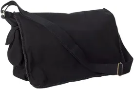 14 oz Pigment-Dyed Raw-Edge Enzyme-Washed Messenger Bag