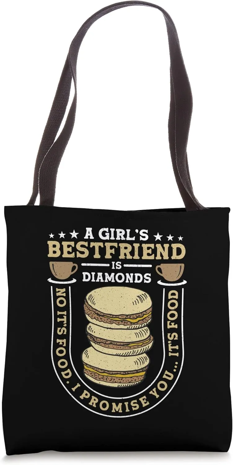 A Girl's Bestfriend Is Diamonds Pastry Chef Bakery Macaron Tote Bag