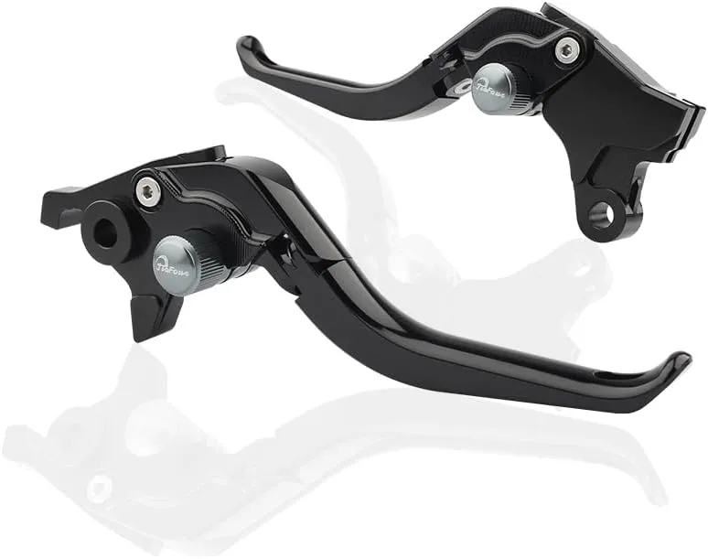 Adjustable Brake Levers for CFMOTO 450SS 450SR 2021-2023 450NK 450 CL-C 2023-2024 Folding Clutch Handles (Folding-Black with Gray)