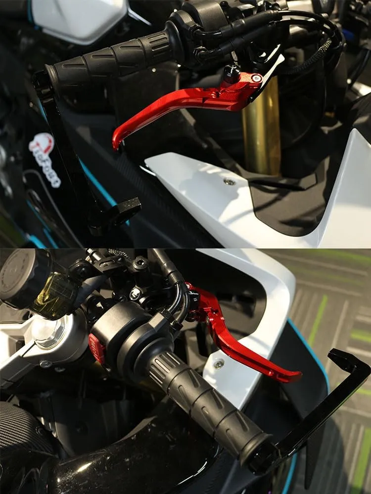 Adjustable Brake Levers for CFMOTO 450SS 450SR 2021-2023 450NK 450 CL-C 2023-2024 Folding Clutch Handles (Folding-Black with Gray)