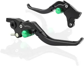 Adjustable Brake Levers for CFMOTO 700CL-X Heritage 700CL-X Adventure 2021-2022 Folding Clutch Handles (Folding-Black with Green)