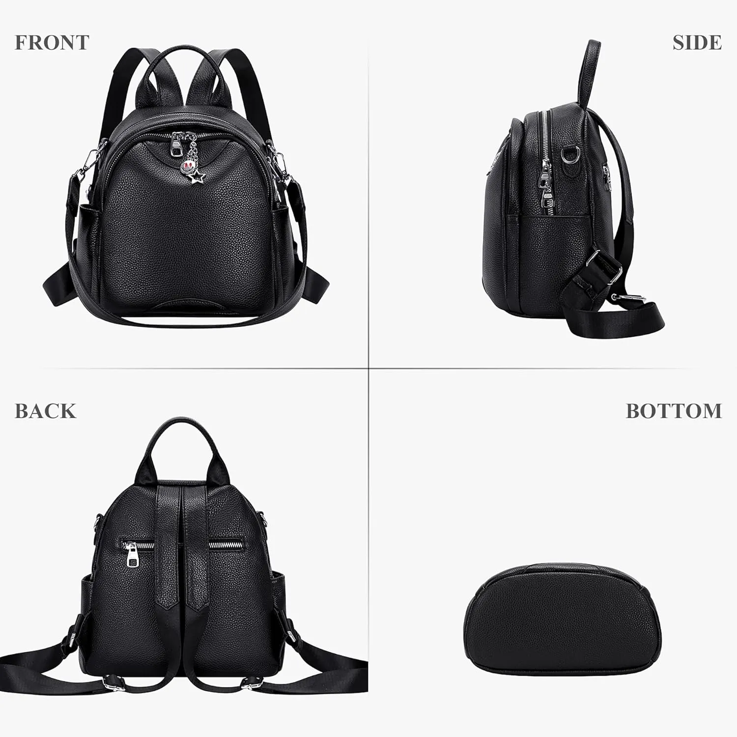 ALTOSY Soft Genuine Leather Backpack for Women Small Convertible Backpack Purse Shoulder Bag for Ladies