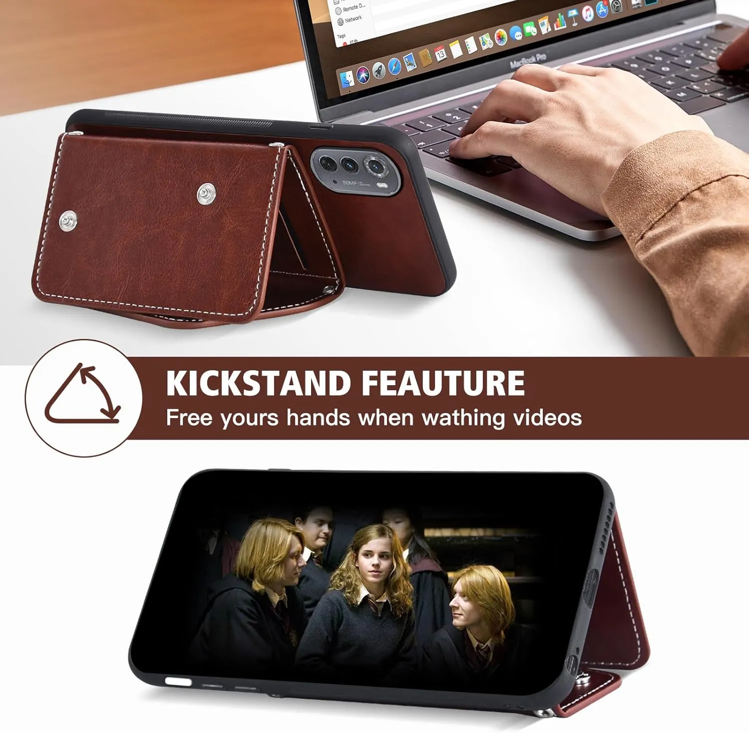 Asuwish Phone Case for Motorola Moto Edge 2022/MotoEdge 5G UW 2022 Wallet Cover with Tempered Glass Screen Protector Card Holder Crossbody Strap Cell Accessories Gen 3 XT2205-1 XT2205-2 6.6 Men Brown