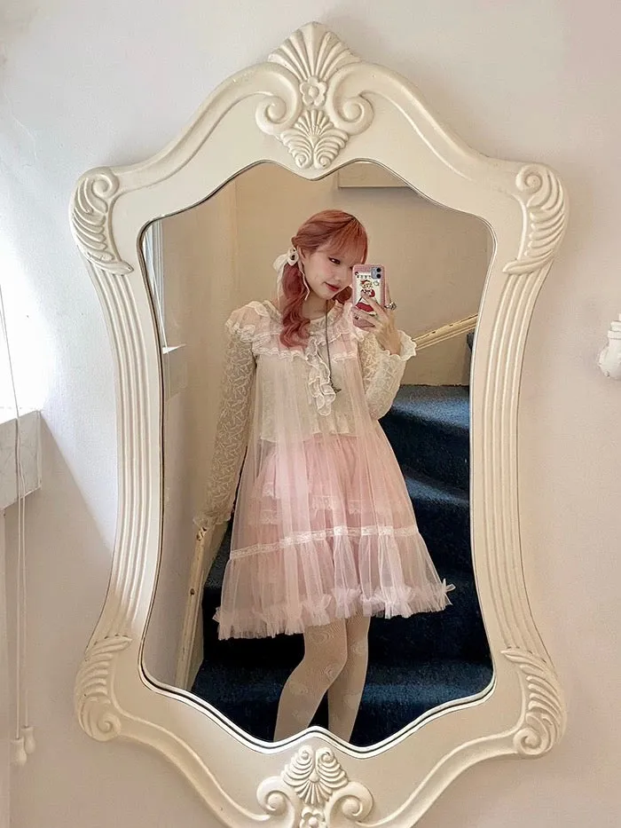 [August Unicorn] Rose romance transparent outer dress