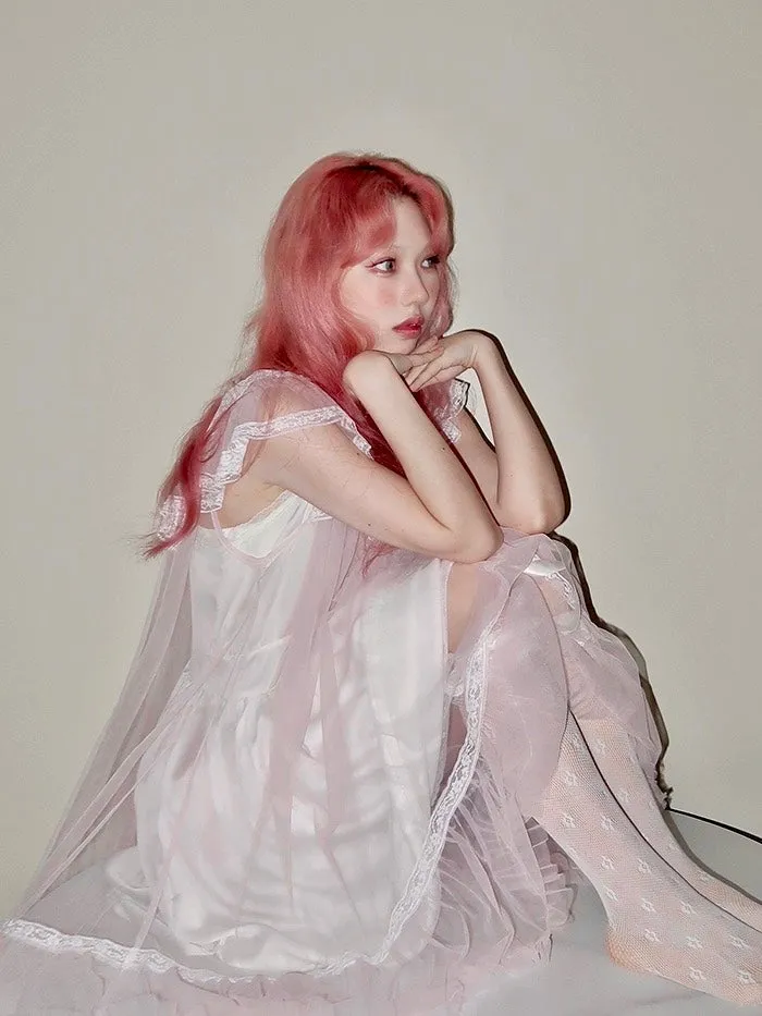 [August Unicorn] Rose romance transparent outer dress