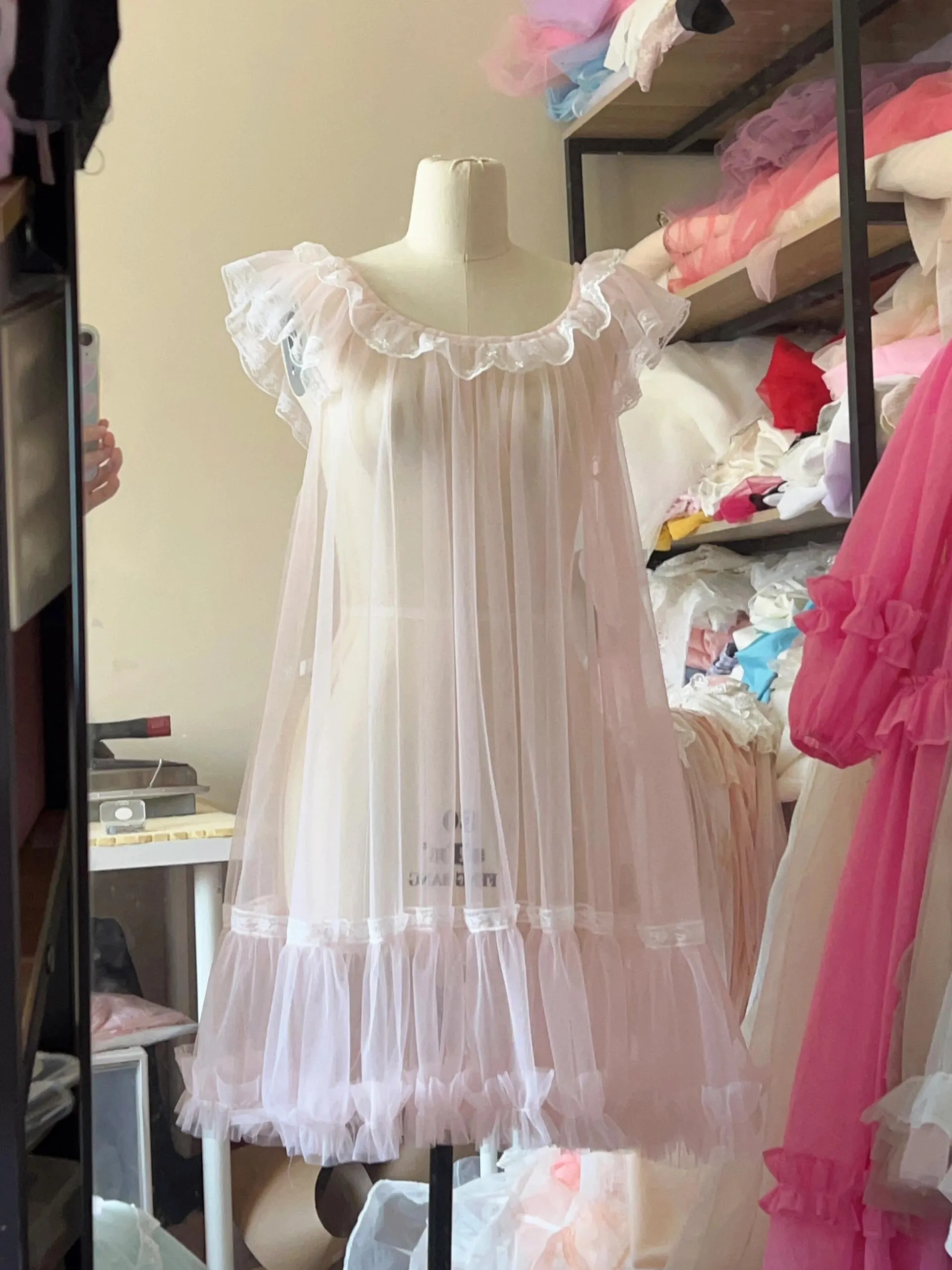 [August Unicorn] Rose romance transparent outer dress