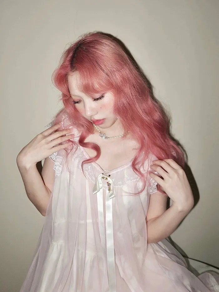 [August Unicorn] Rose romance transparent outer dress