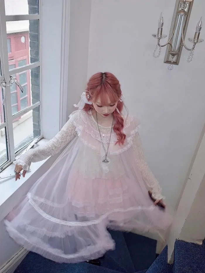 [August Unicorn] Rose romance transparent outer dress