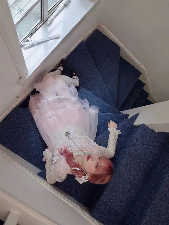 [August Unicorn] Rose romance transparent outer dress