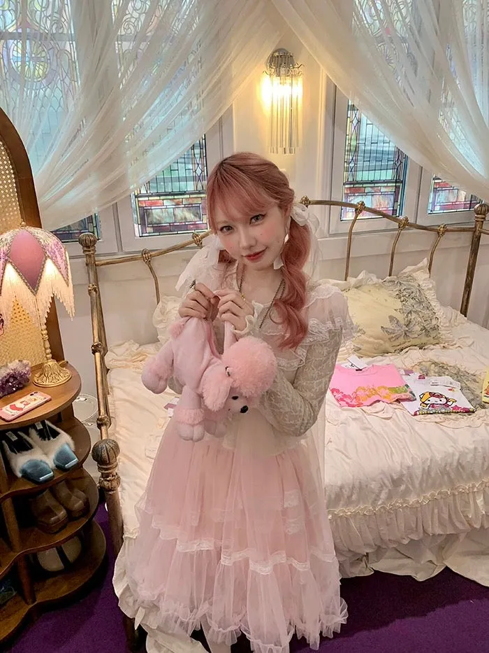 [August Unicorn] Rose romance transparent outer dress
