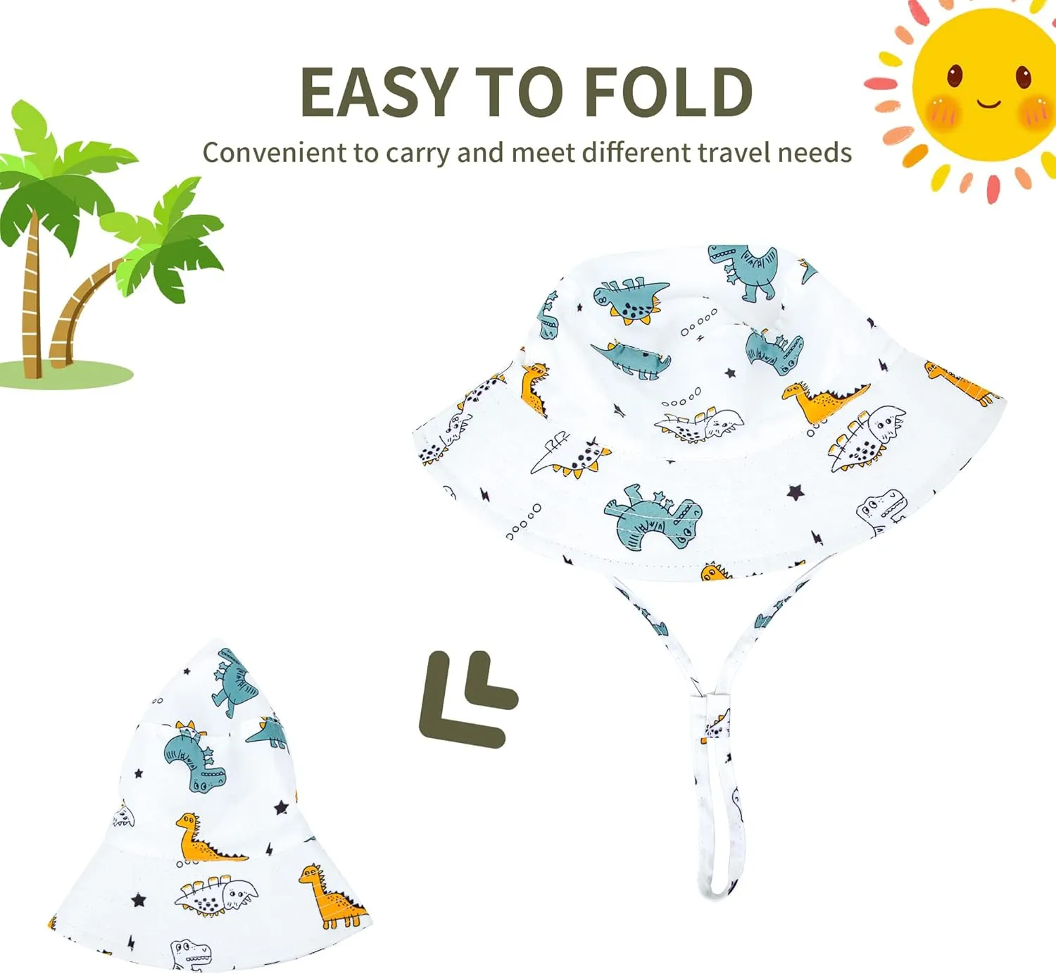 Baby Boy Sun Hat Baby Hats UPF 50  Toddler Sun Hat Infant Sun Hats Kids Beach Summer Adjustable Bucket Hat