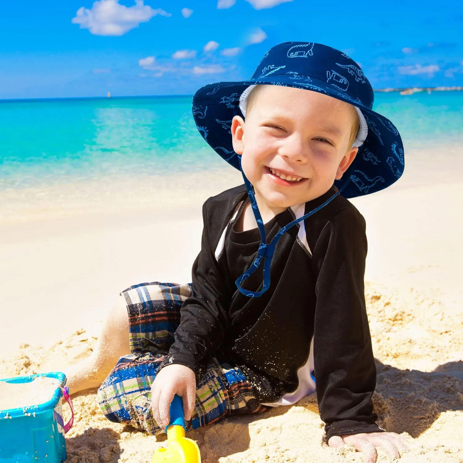 Baby Boy Sun Hat Baby Hats UPF 50  Toddler Sun Hat Infant Sun Hats Kids Beach Summer Adjustable Bucket Hat
