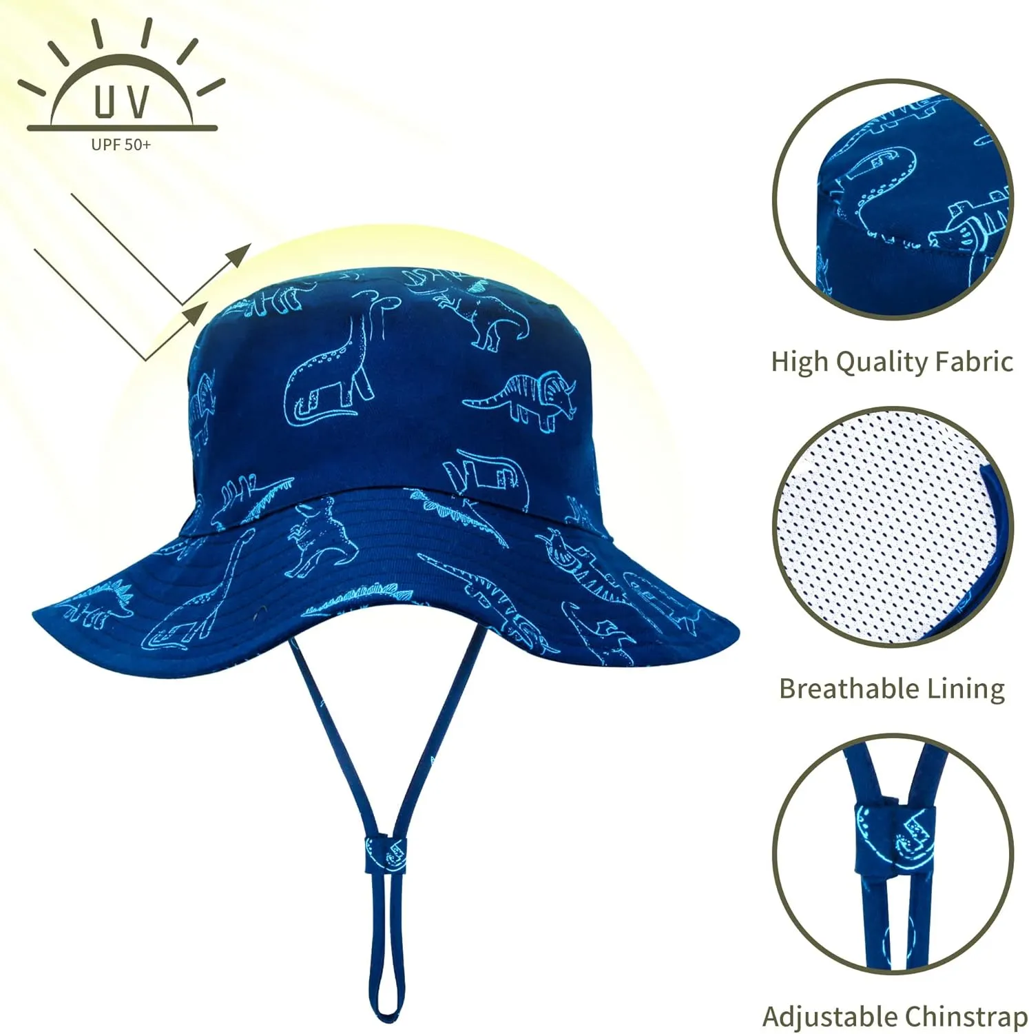 Baby Boy Sun Hat Baby Hats UPF 50  Toddler Sun Hat Infant Sun Hats Kids Beach Summer Adjustable Bucket Hat