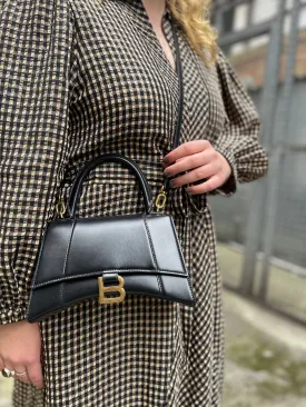 Balenciaga Black Leather ‘Hourglass XS’ Crossbody