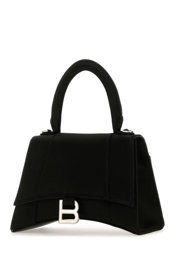 BALENCIAGA | Black satin small Hourglass handbag