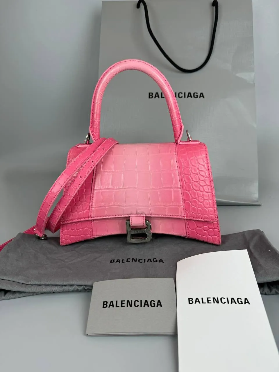 BALENCIAGA Hourglass Bag Pink