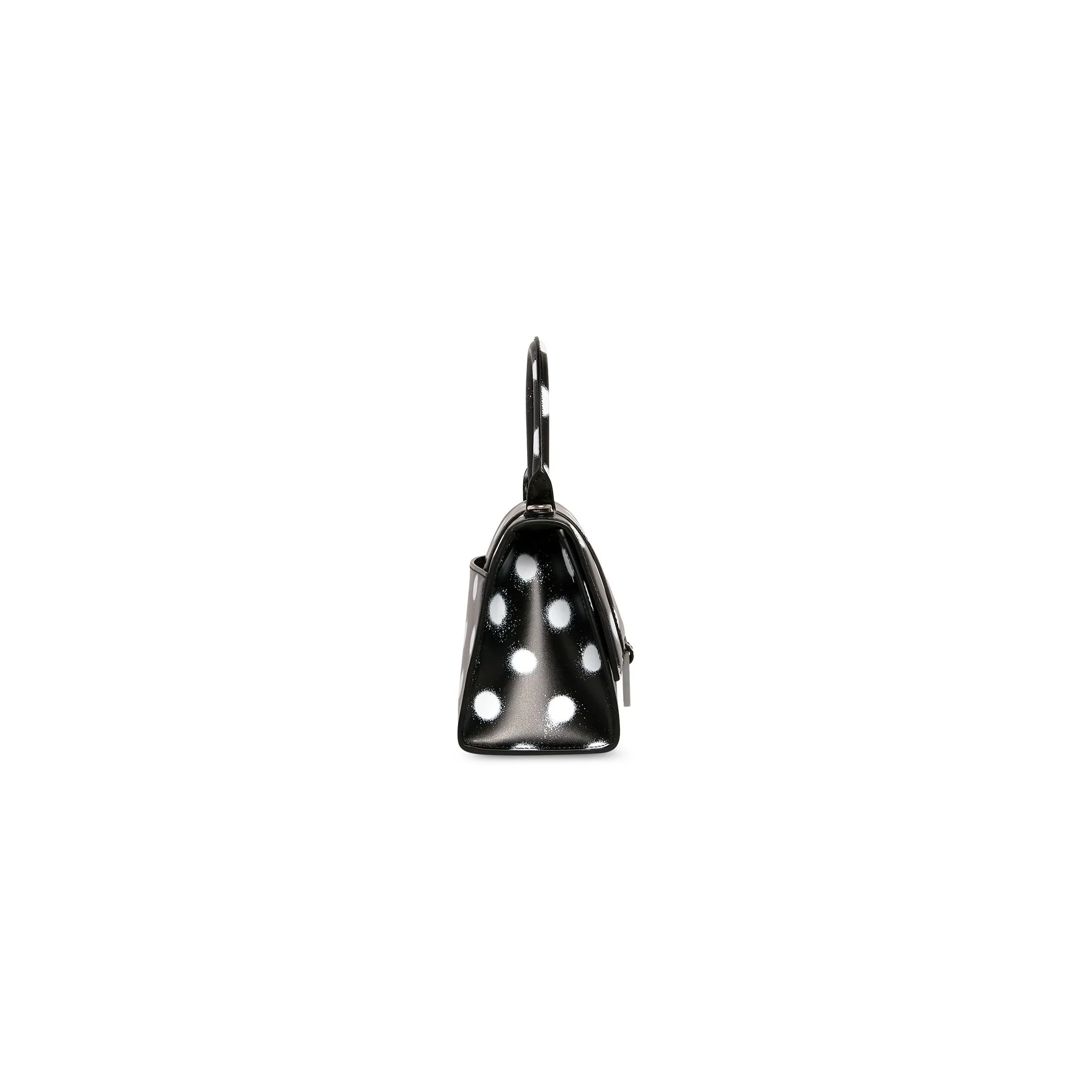 BALENCIAGA HOURGLASS SMALL HANDBAG SPRAYED POLKA DOTS PRINTED