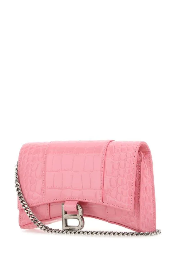 BALENCIAGA | Pink leather Hourglass wallet