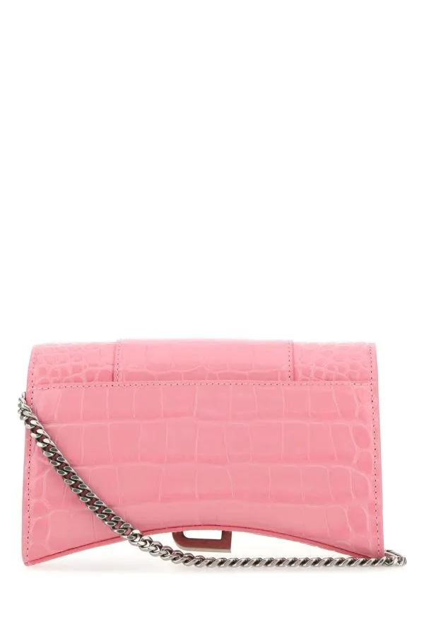 BALENCIAGA | Pink leather Hourglass wallet