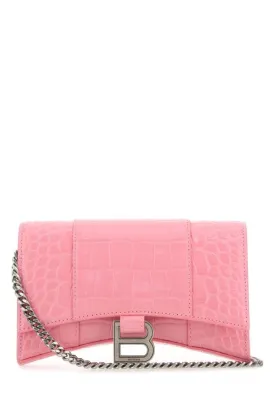 BALENCIAGA | Pink leather Hourglass wallet