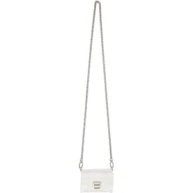 Balenciaga White Croc Mini Hourglass Wallet Bag