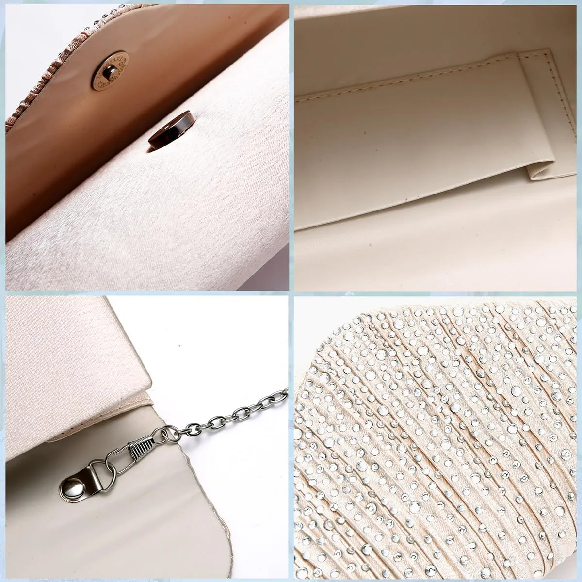 BBjinronjy Clutch Purses for Women Evening Bag Formal Rhinestone Handbags for Wedding Party Cocktail Prom Dinner
