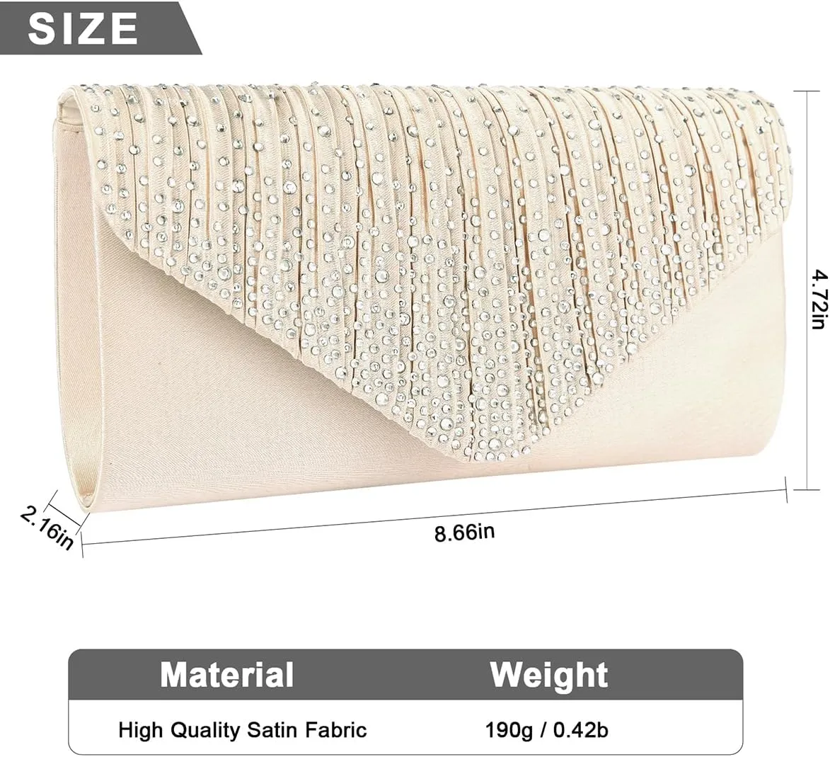 BBjinronjy Clutch Purses for Women Evening Bag Formal Rhinestone Handbags for Wedding Party Cocktail Prom Dinner