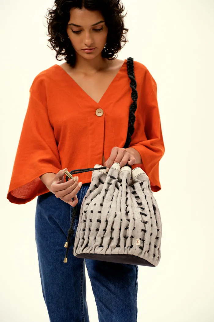 Bucket Bag Canva Large Black