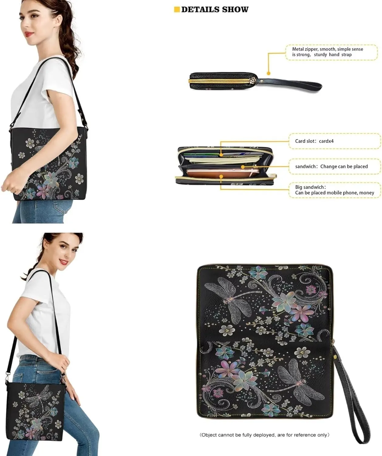 Bucket Crossbody Bag Set for Women Lady, Leather Purse and Wallet Set Large Bucket Bag with Wallet