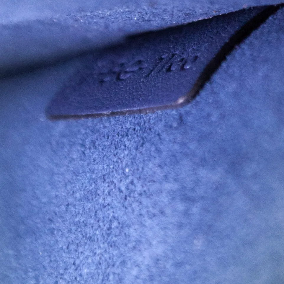 Celine Blue Suede Calfskin Sangle Bucket Bag