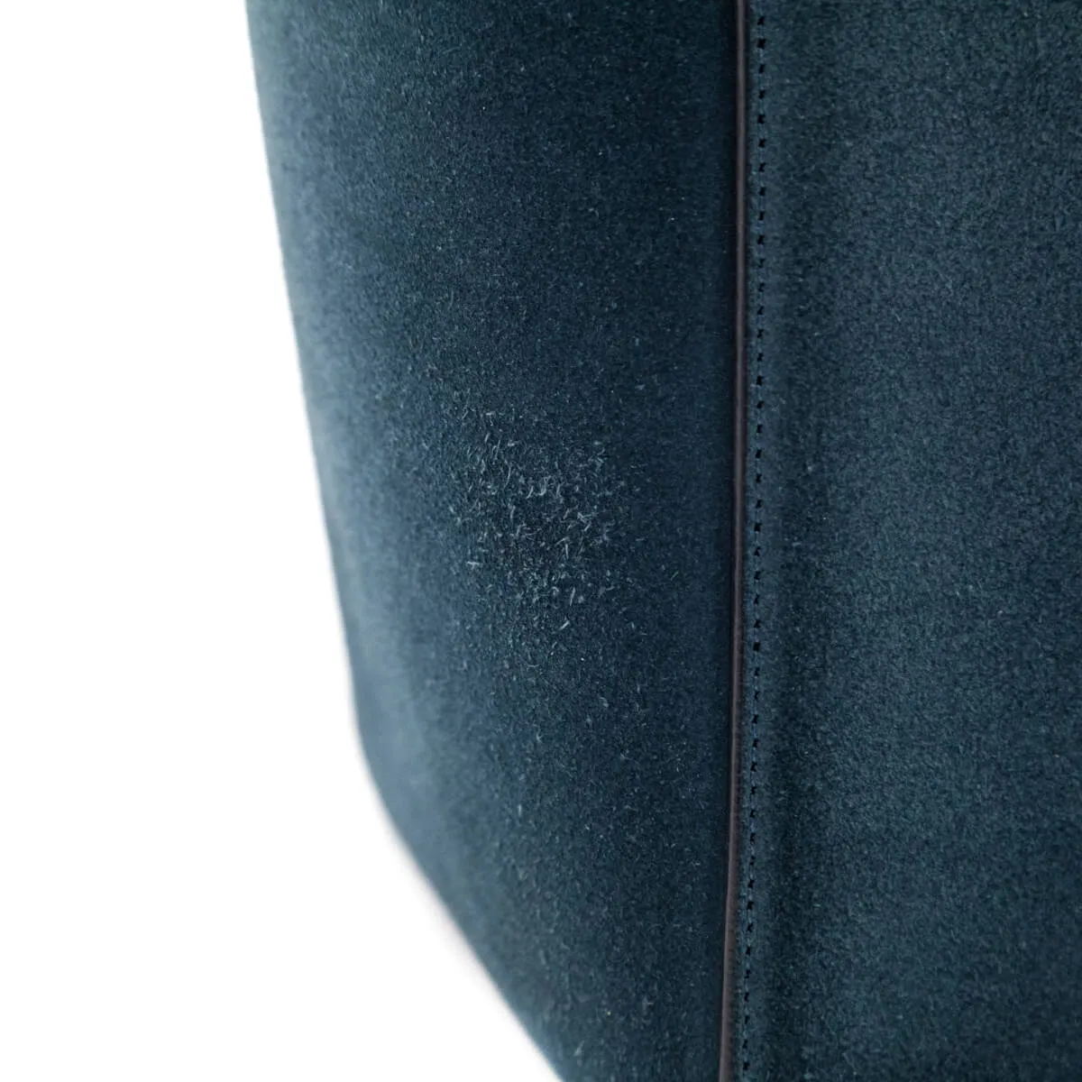 Celine Blue Suede Calfskin Sangle Bucket Bag
