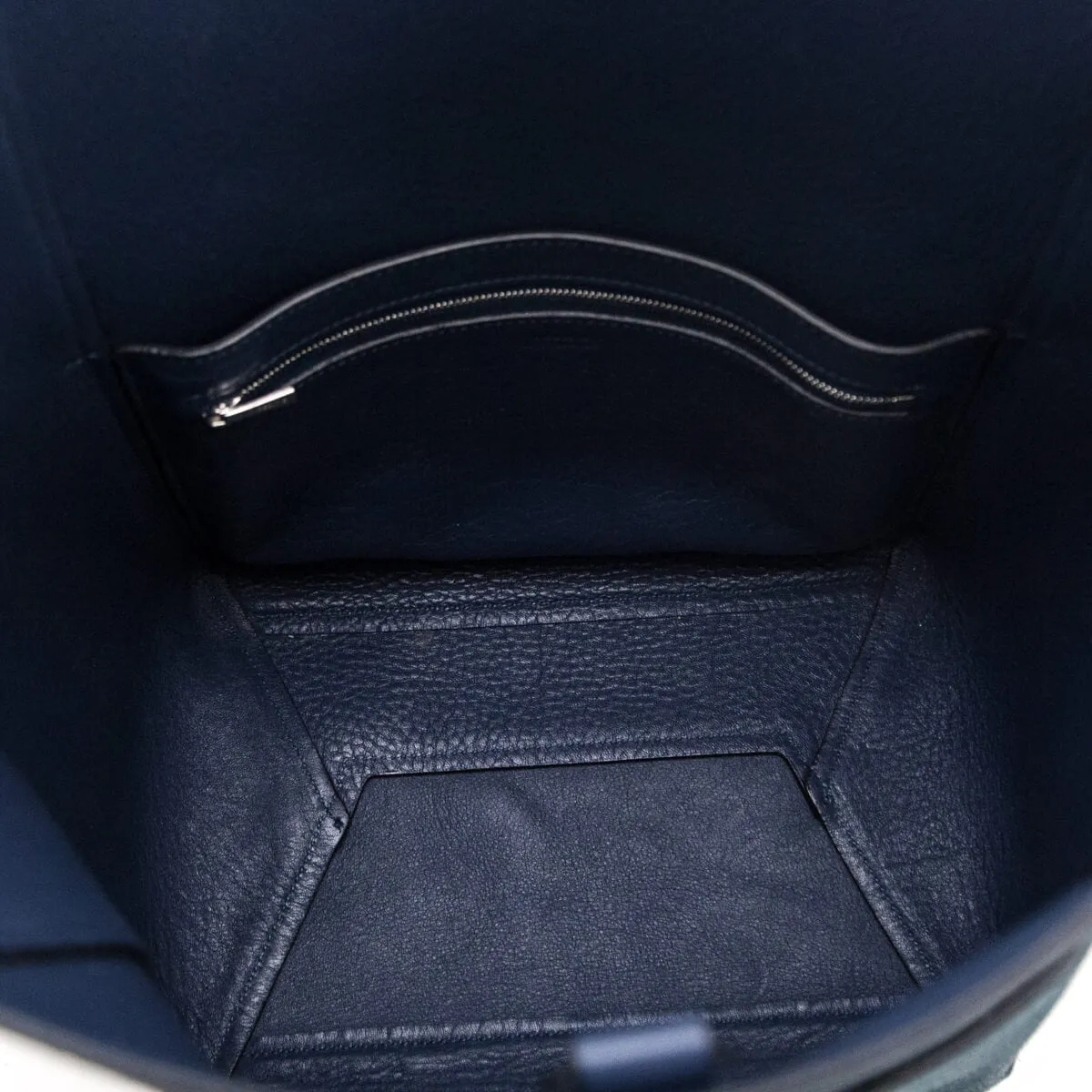 Celine Blue Suede Calfskin Sangle Bucket Bag