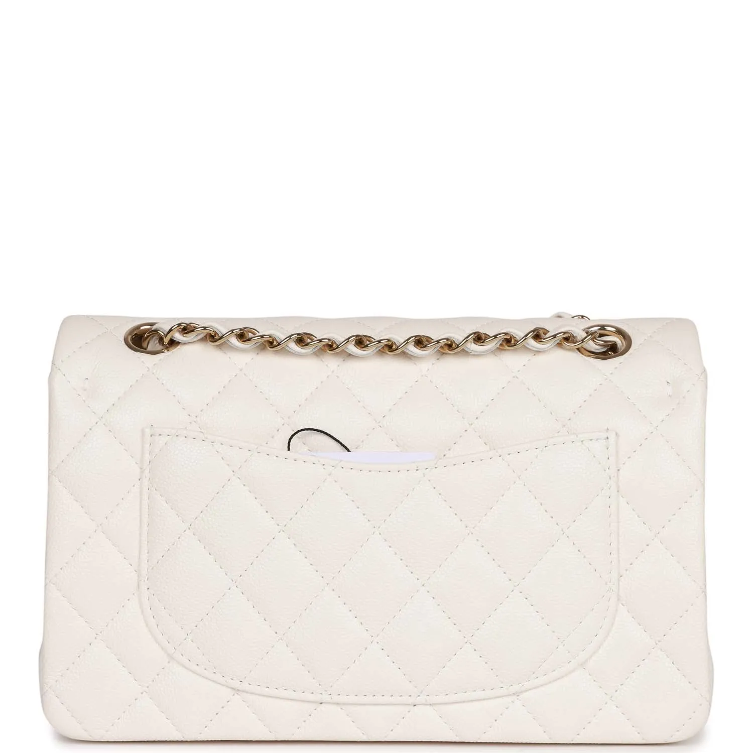 Chanel bag Small Classic Double Flap Bag White Caviar Light Gold Hardware