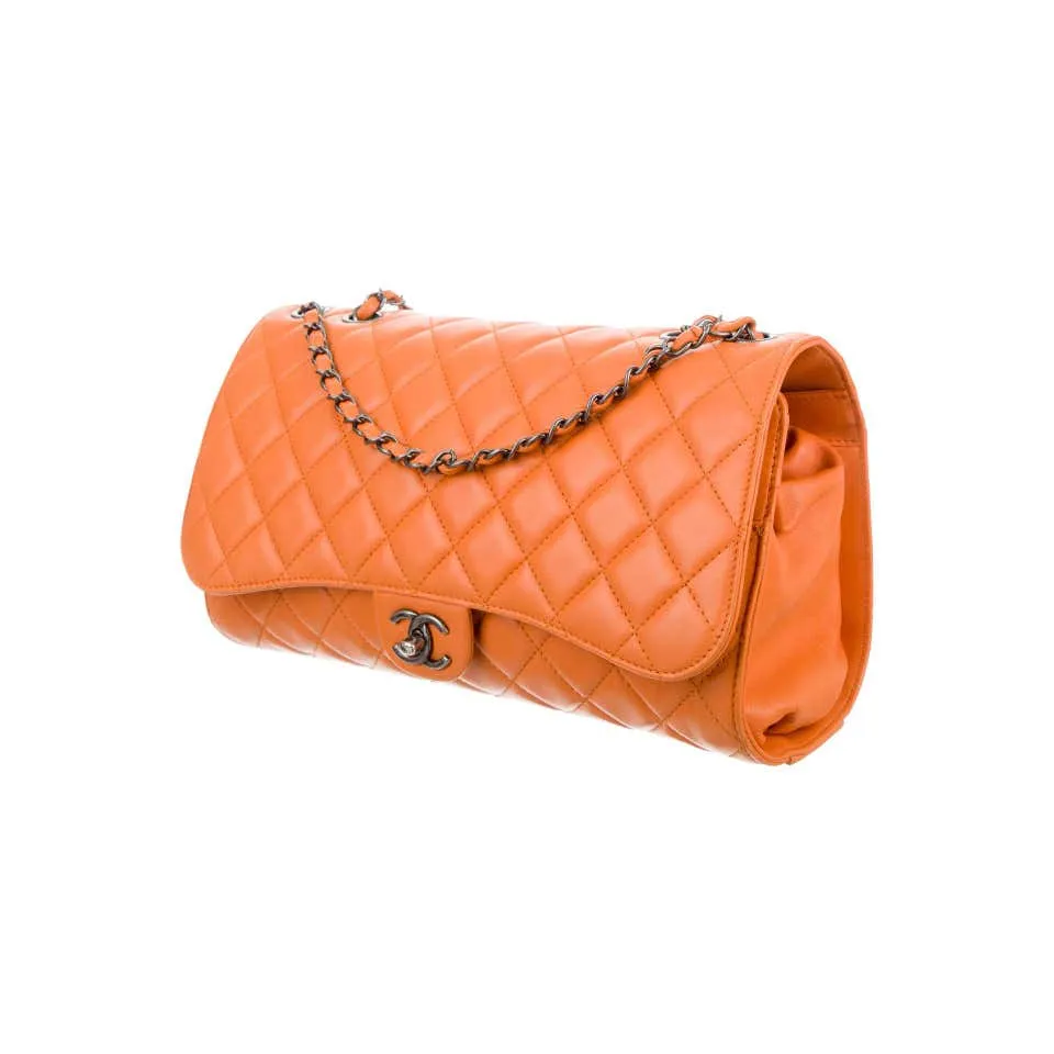 Chanel Mandarin Orange Shopper Drawstring Flap Bag