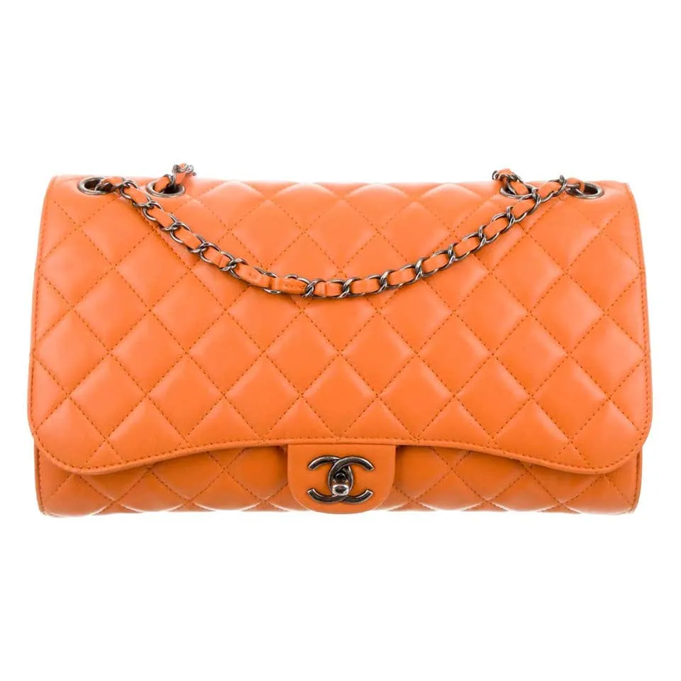 Chanel Mandarin Orange Shopper Drawstring Flap Bag