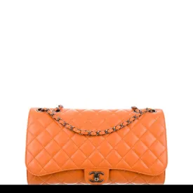 Chanel Mandarin Orange Shopper Drawstring Flap Bag