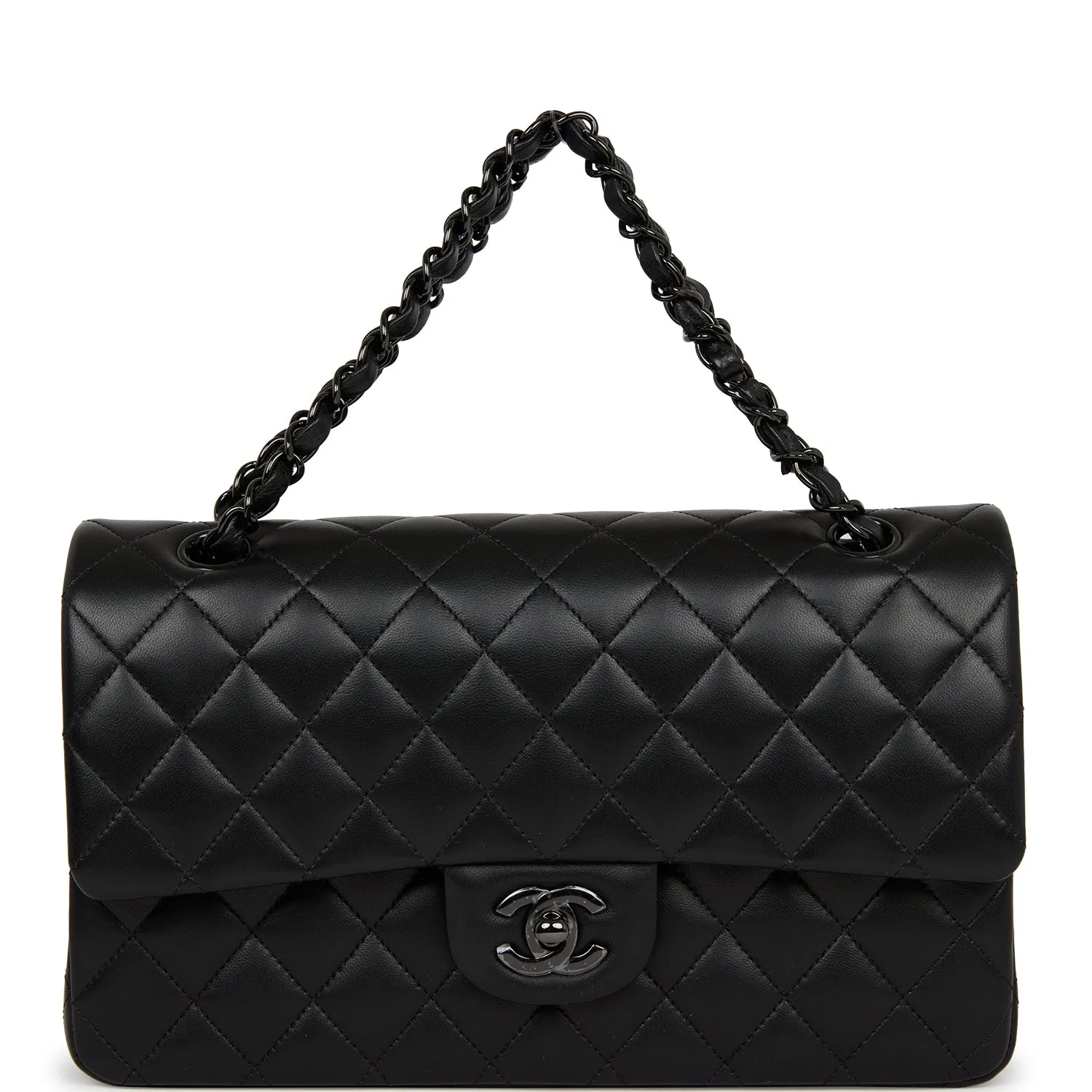 Chanel Medium Classic Double Flap Bag SO Black Lambskin Black Hardware