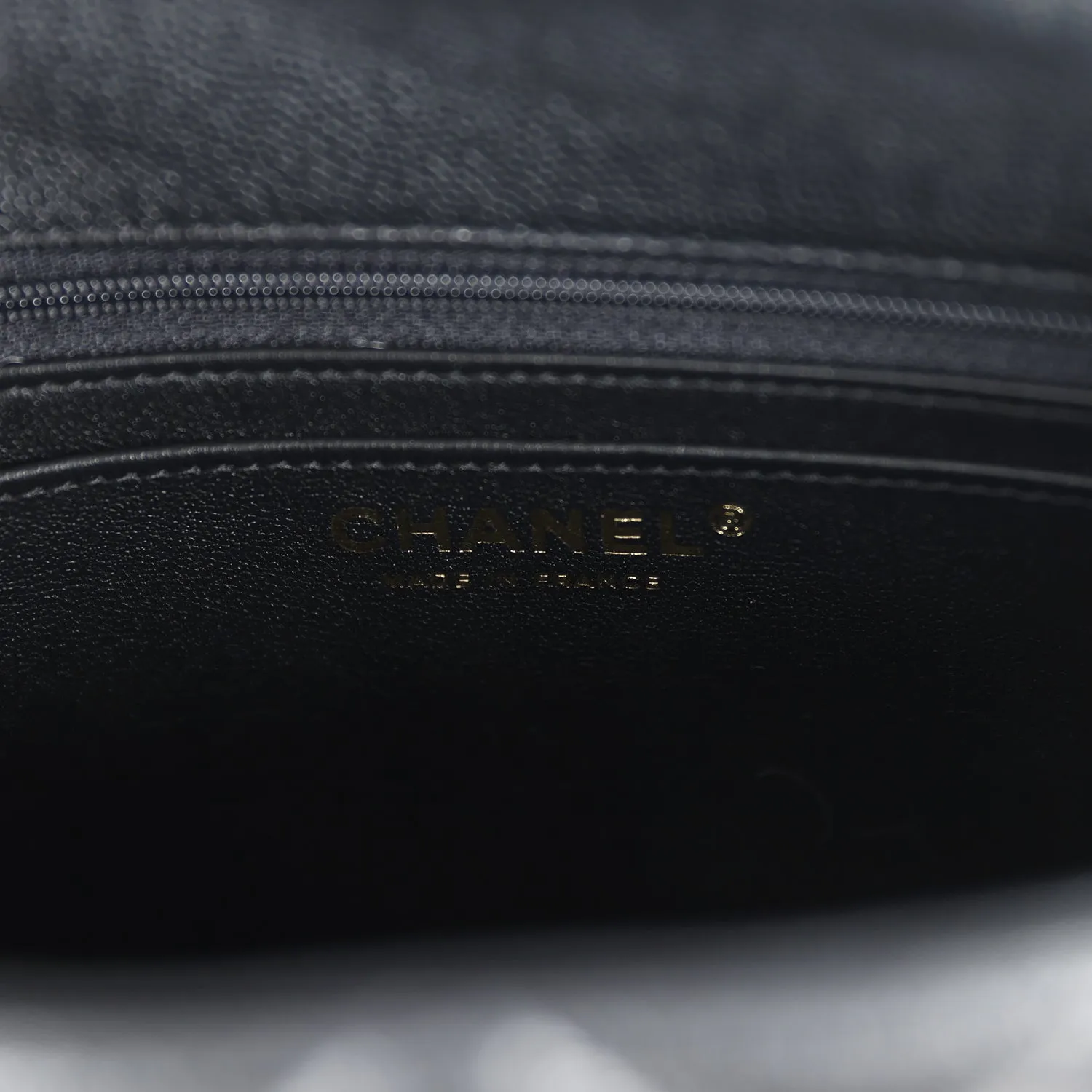 Chanel Small Square Top Handle Flap Bag Black Caviar Light Gold Hardware