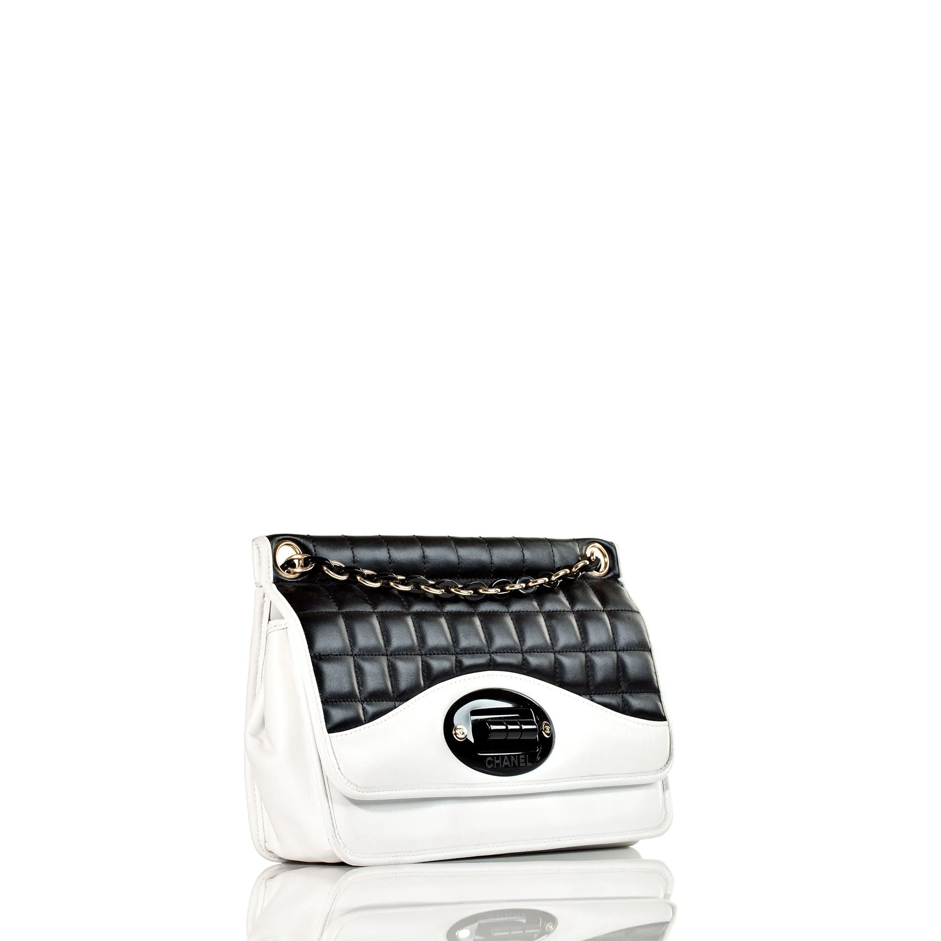 Chanel Two Tone Black and White Mademoiselle Flap Bag