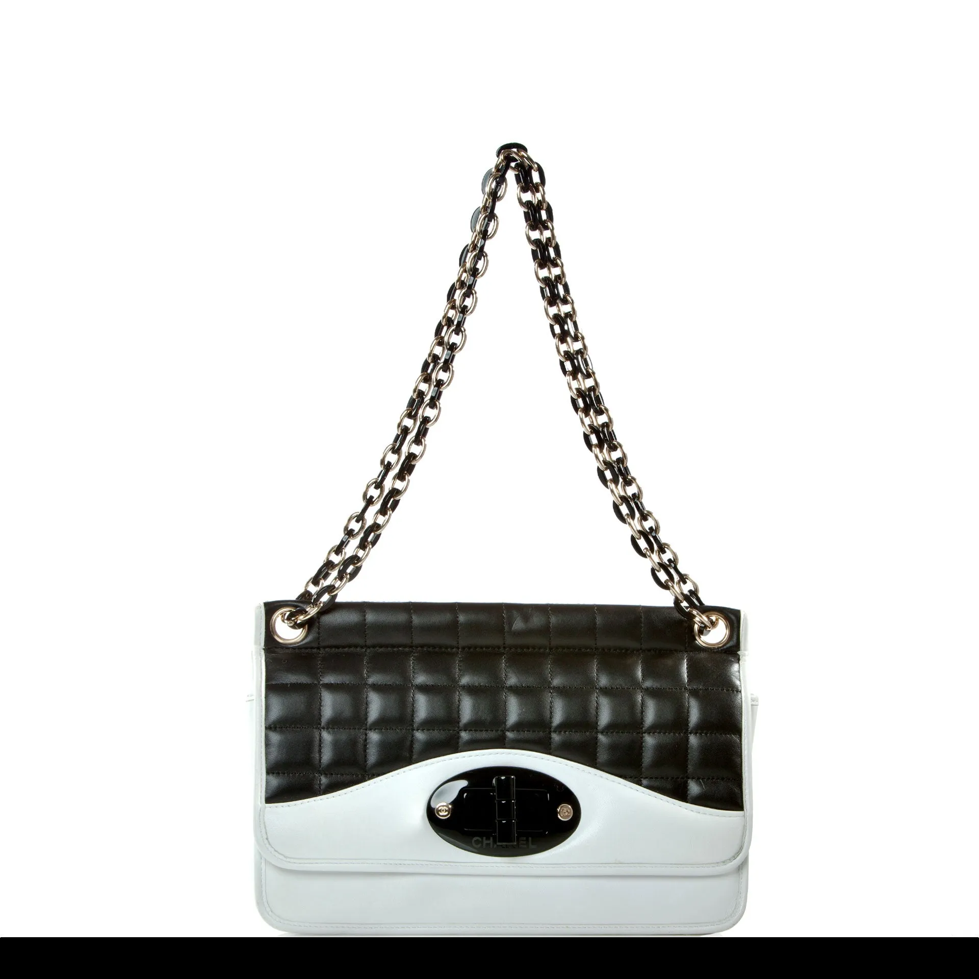 Chanel Two Tone Black and White Mademoiselle Flap Bag