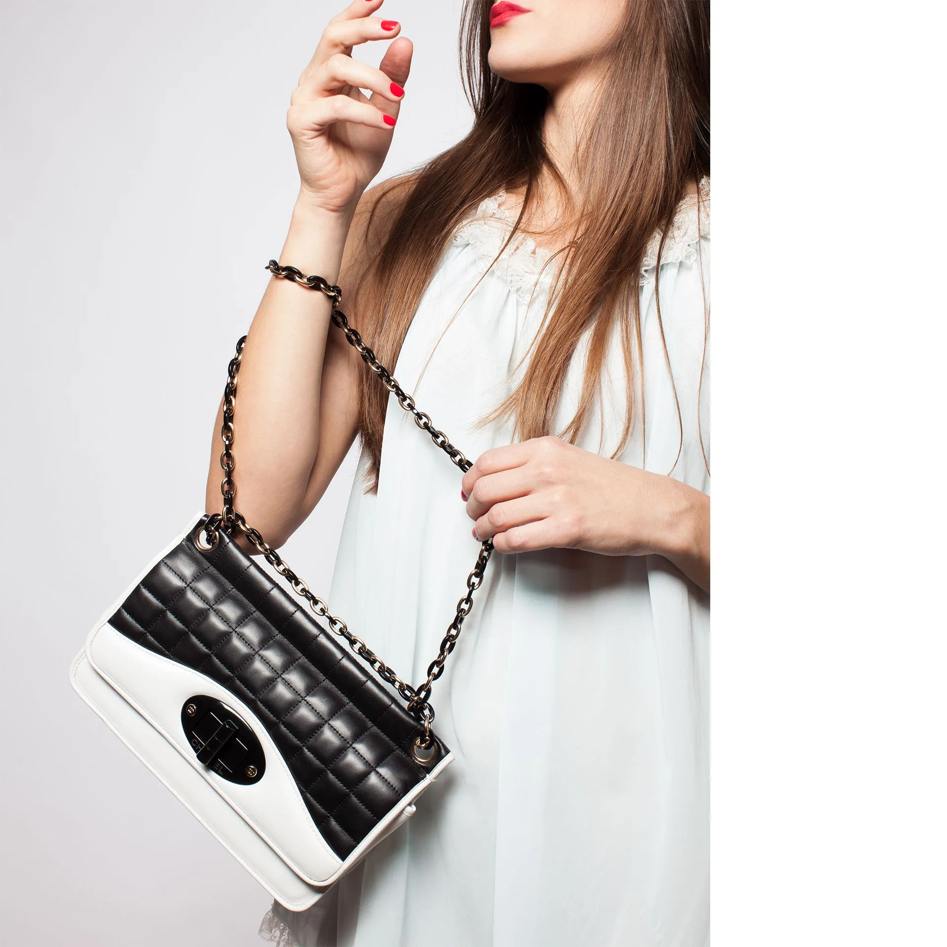Chanel Two Tone Black and White Mademoiselle Flap Bag