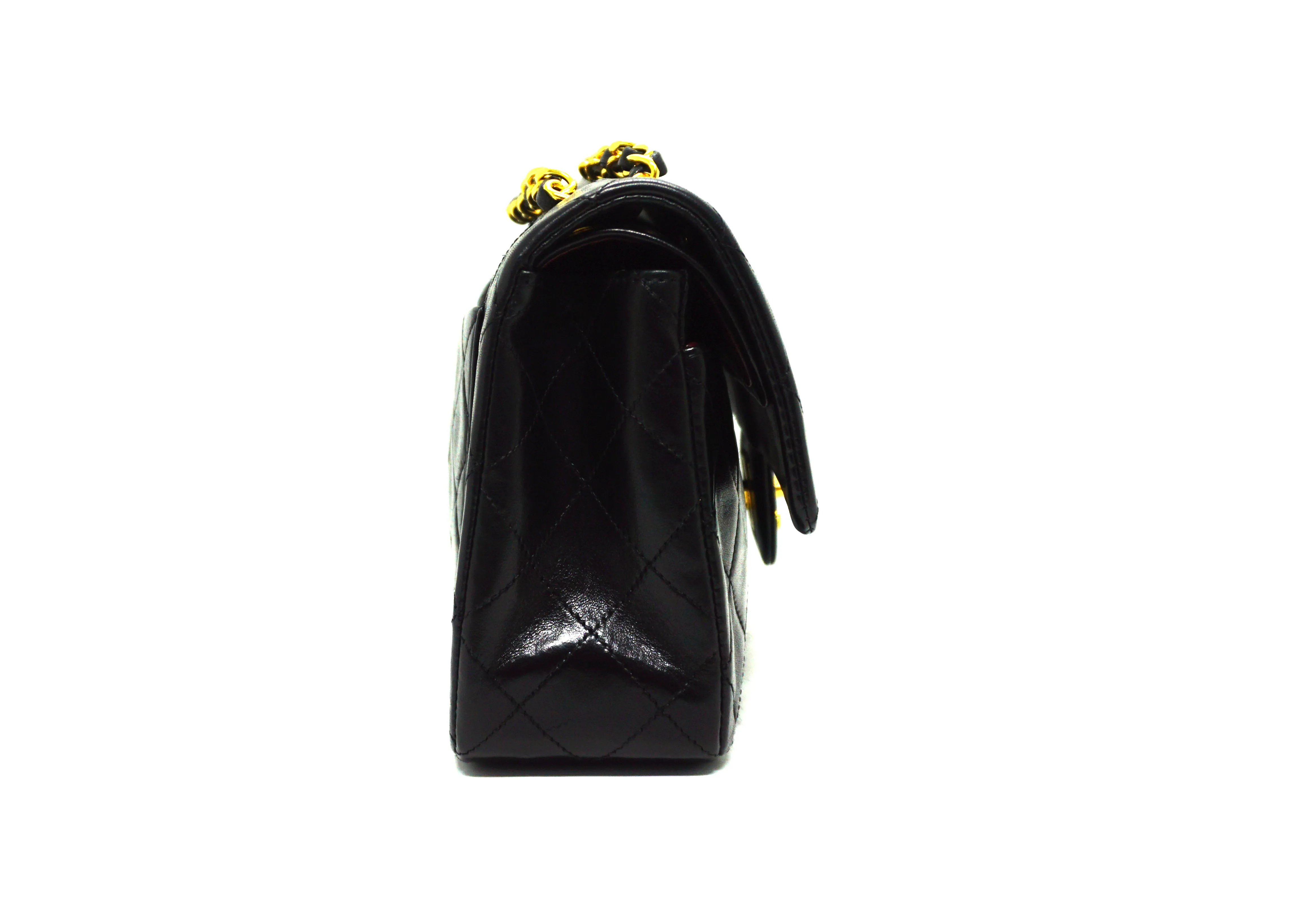 Chanel Vintage Black Lambskin Small Classic Double Flap