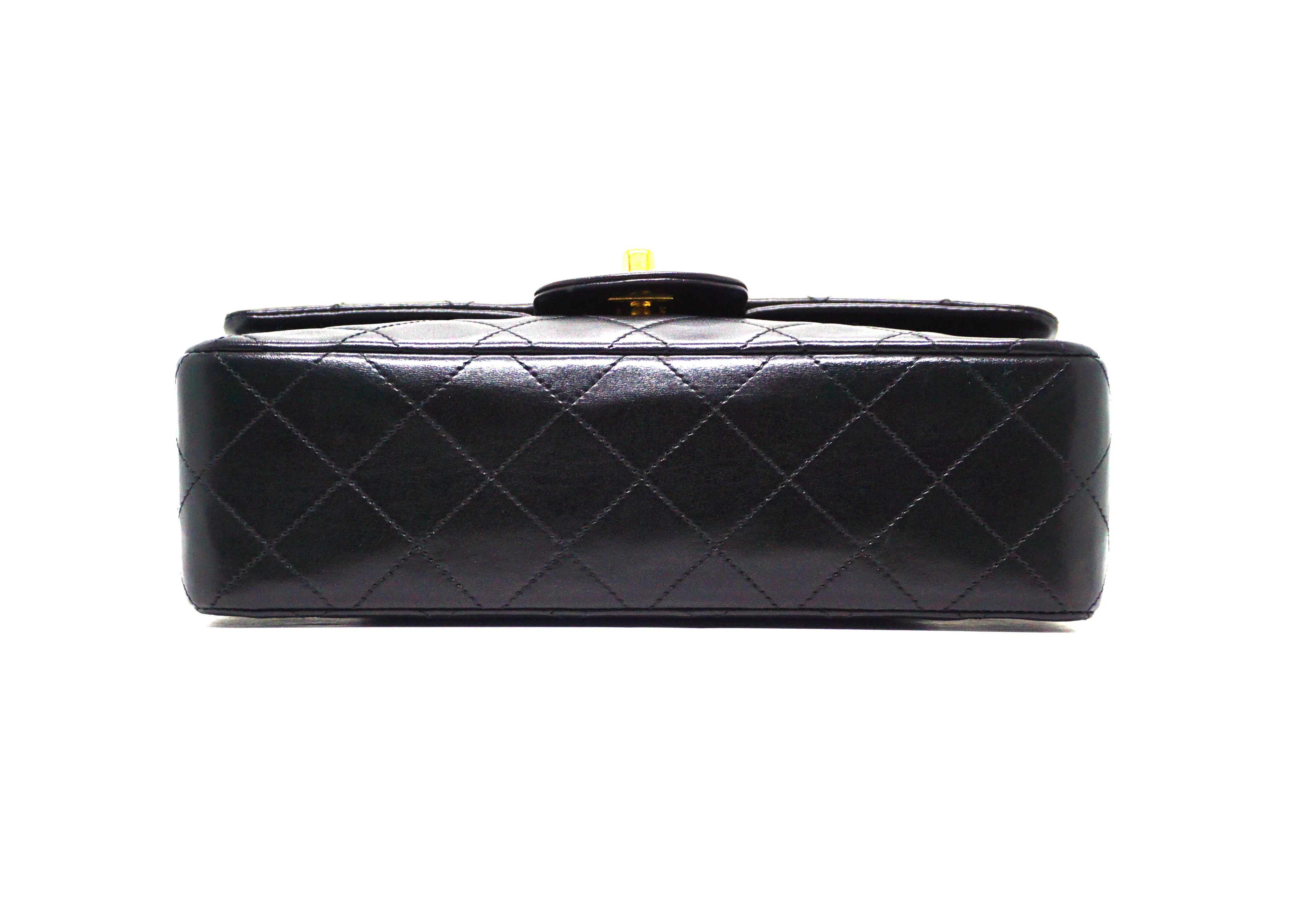 Chanel Vintage Black Lambskin Small Classic Double Flap