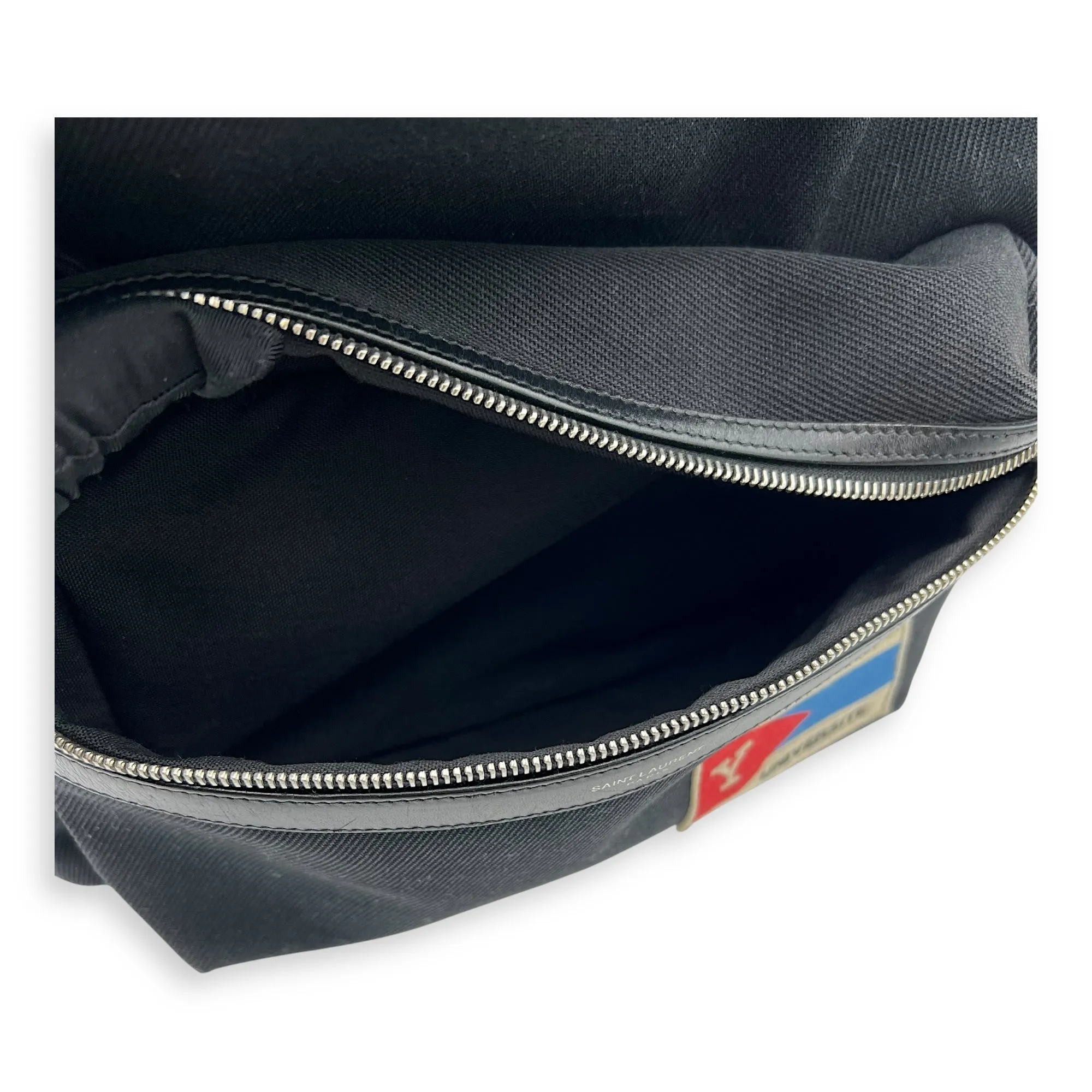 City Backpack Black in Canvas, Silver hardware