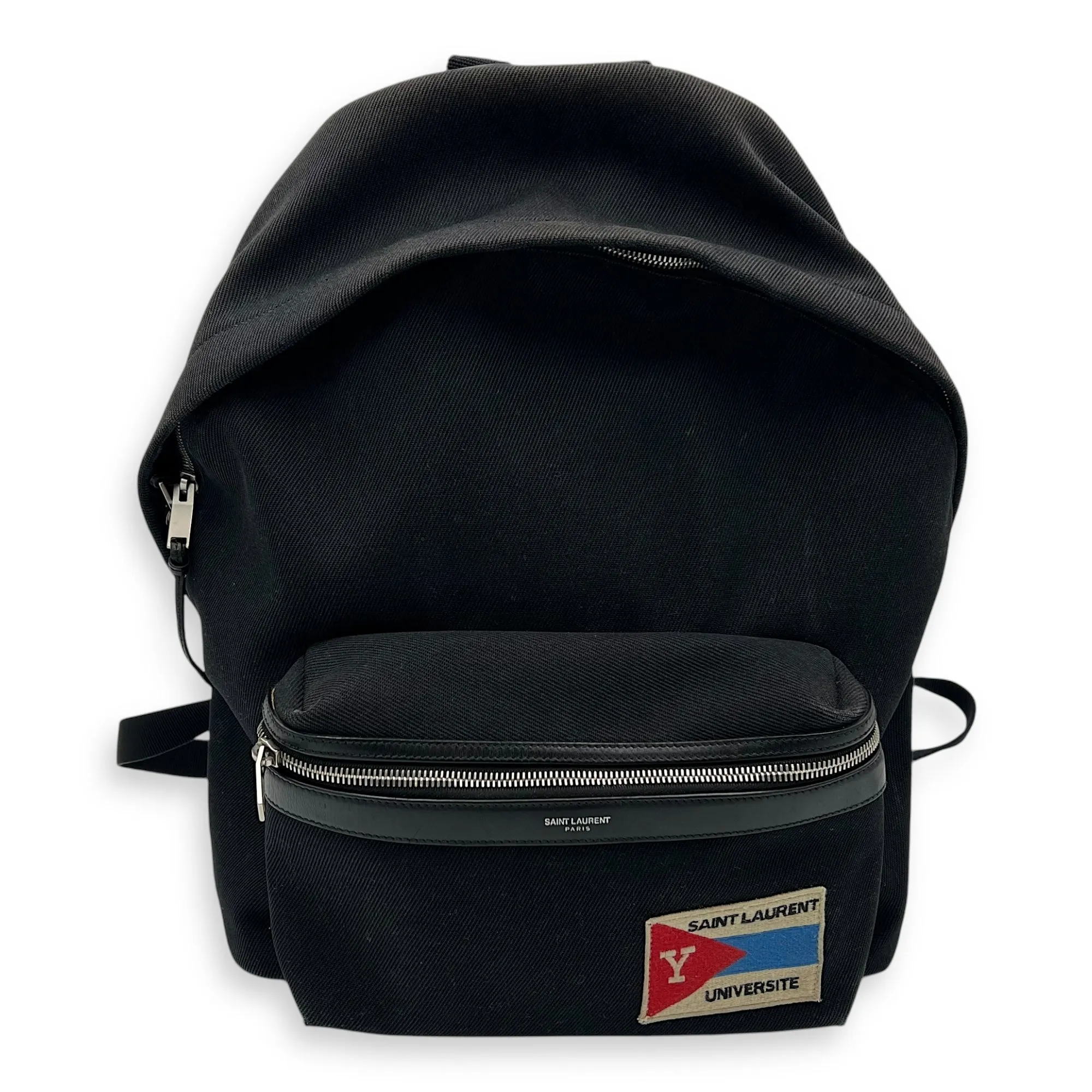 City Backpack Black in Canvas, Silver hardware