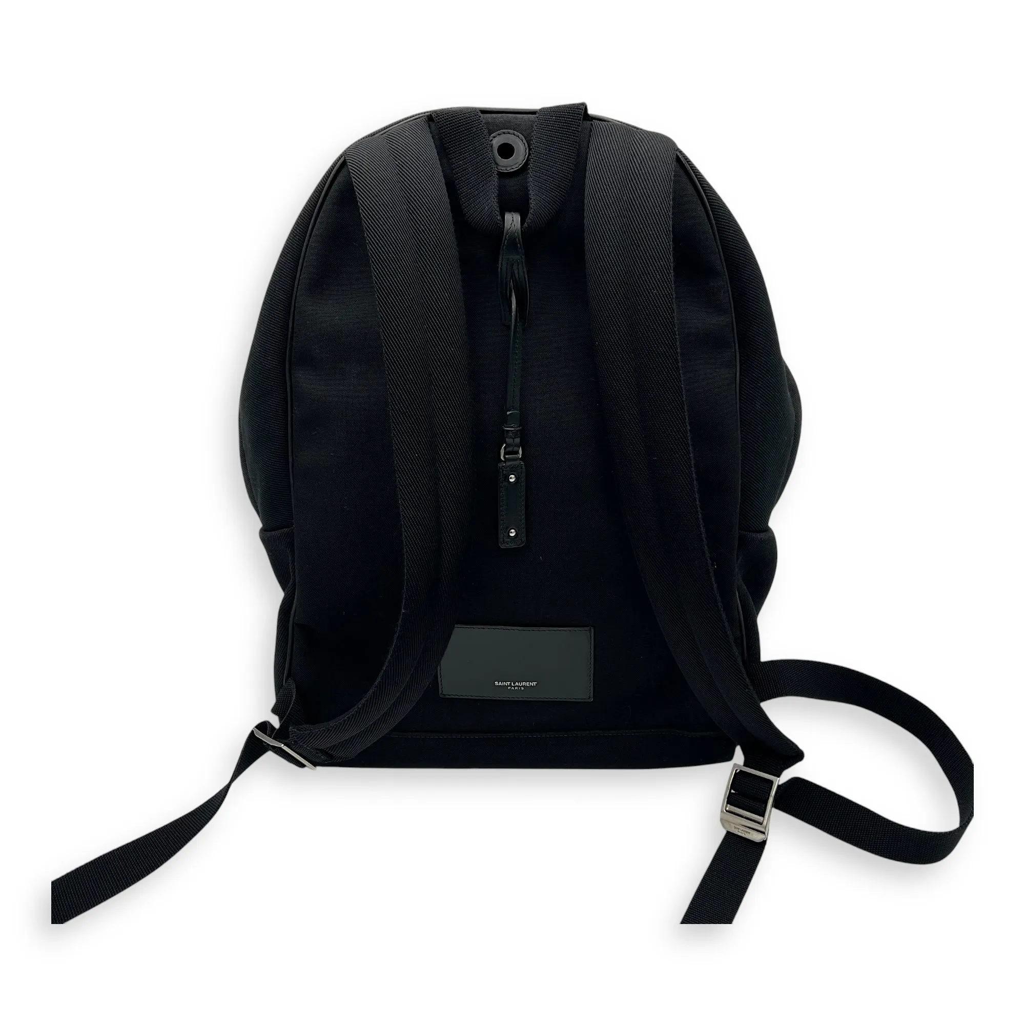 City Backpack Black in Canvas, Silver hardware