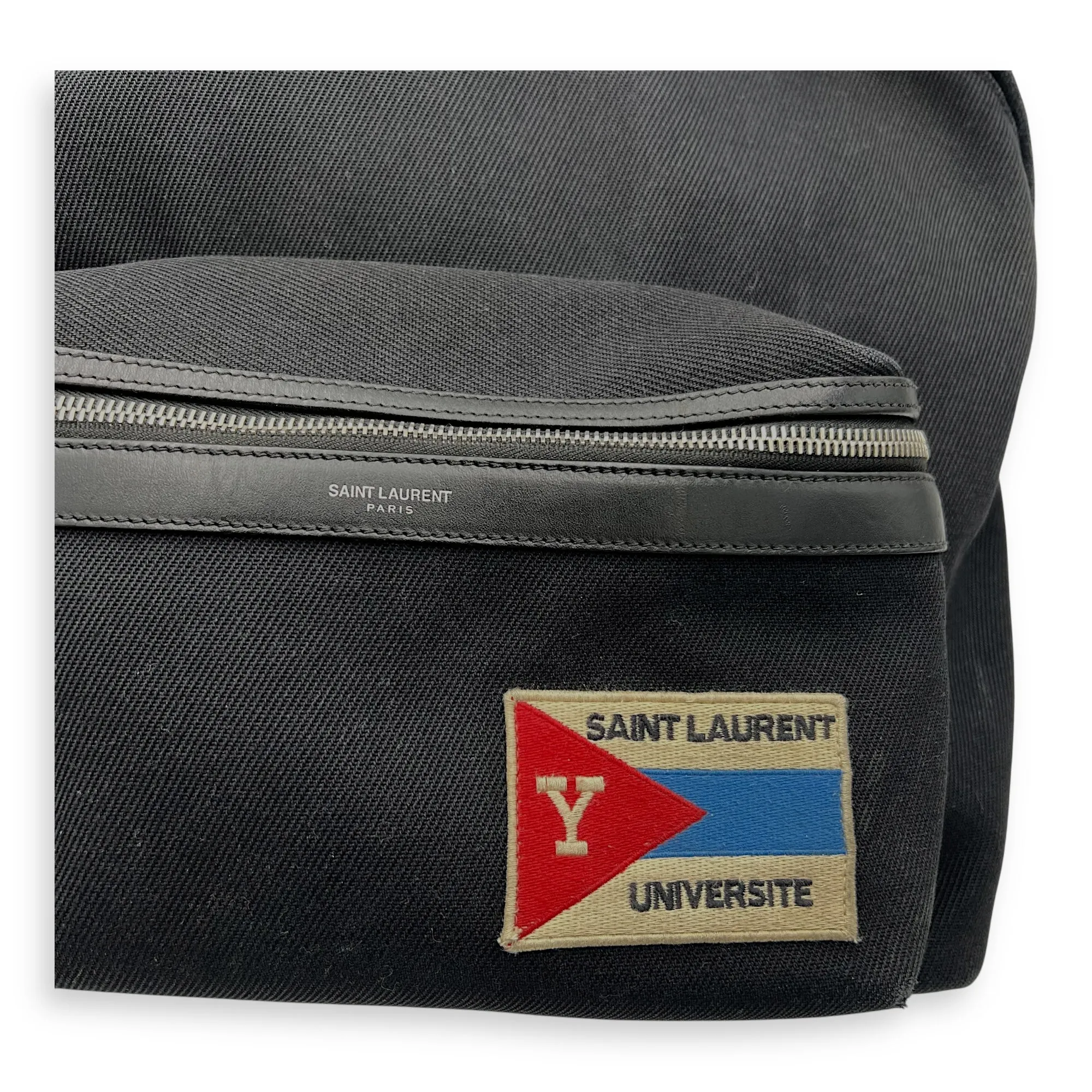 City Backpack Black in Canvas, Silver hardware