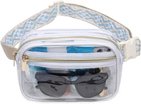 Clear Fanny Pack Stadium ApprovedBunnychill Clear Belt Bag Cross Body Bag for Women Men Transparent Waist Bag Crossbody Purse with Adjustable Belt for Sports, Beach, Events, Concerts, Festivals