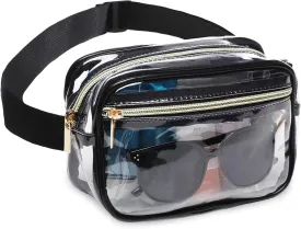 Clear Fanny Pack Stadium ApprovedBunnychill Clear Belt Bag Cross Body Bag for Women Men Transparent Waist Bag Crossbody Purse with Adjustable Belt for Sports, Beach, Events, Concerts, Festivals