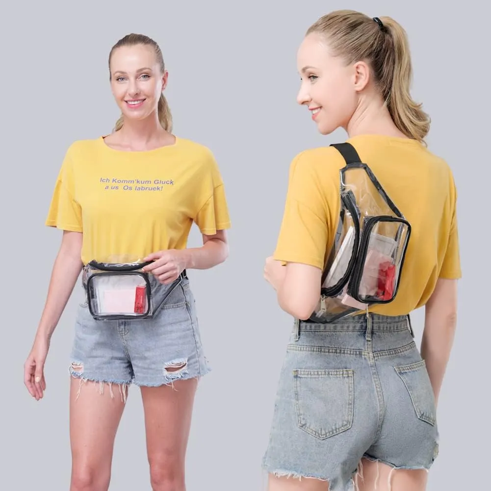 Clear Fanny Pack,Stadium Approved Waist Pack for Festival, Games,Travel and Concerts(Grey)